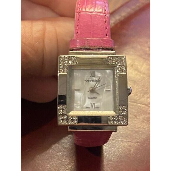 Women's 23mm silver Tone Vernier Watch, Crystal Accents, MOP Face - Picture 2 of 3